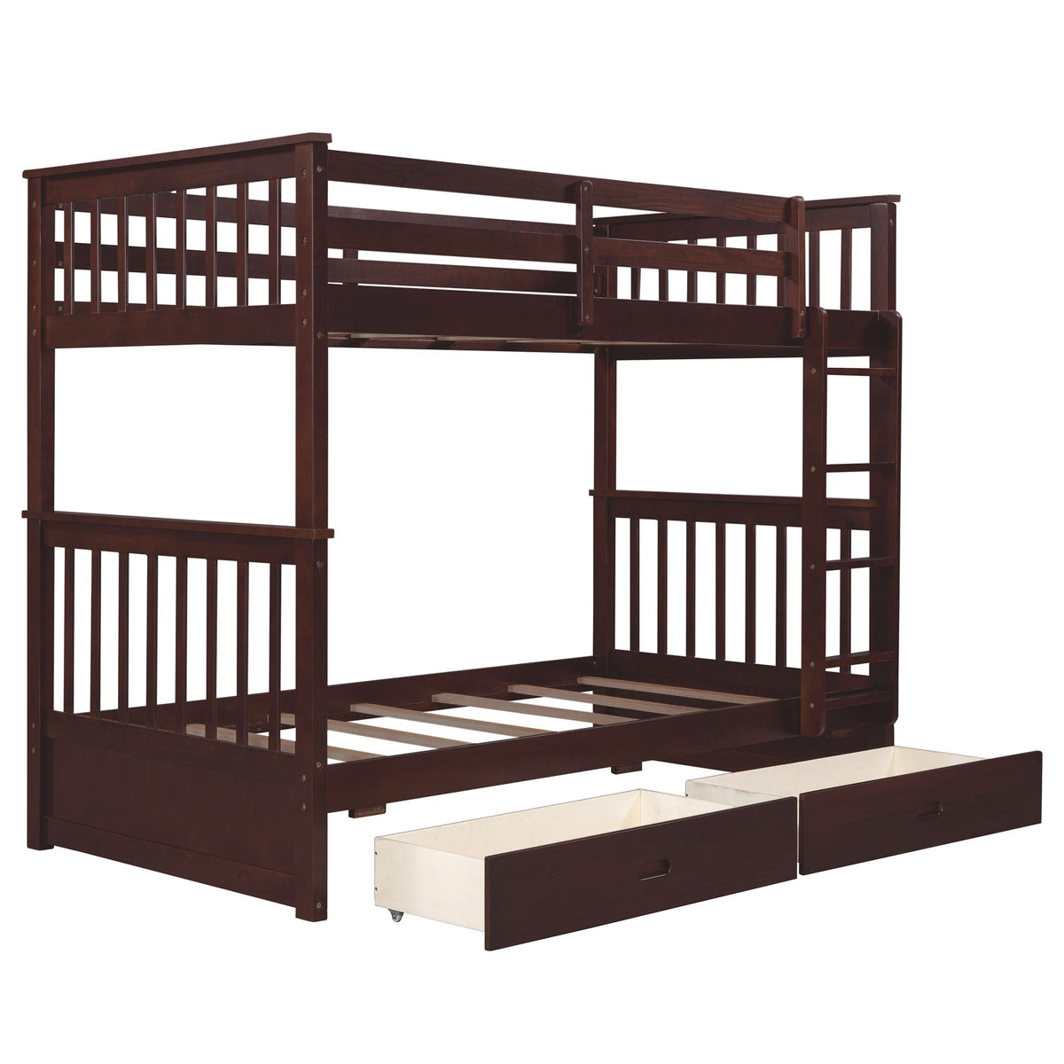 Bunk Bed With Ladders & 2 Storage Drawers