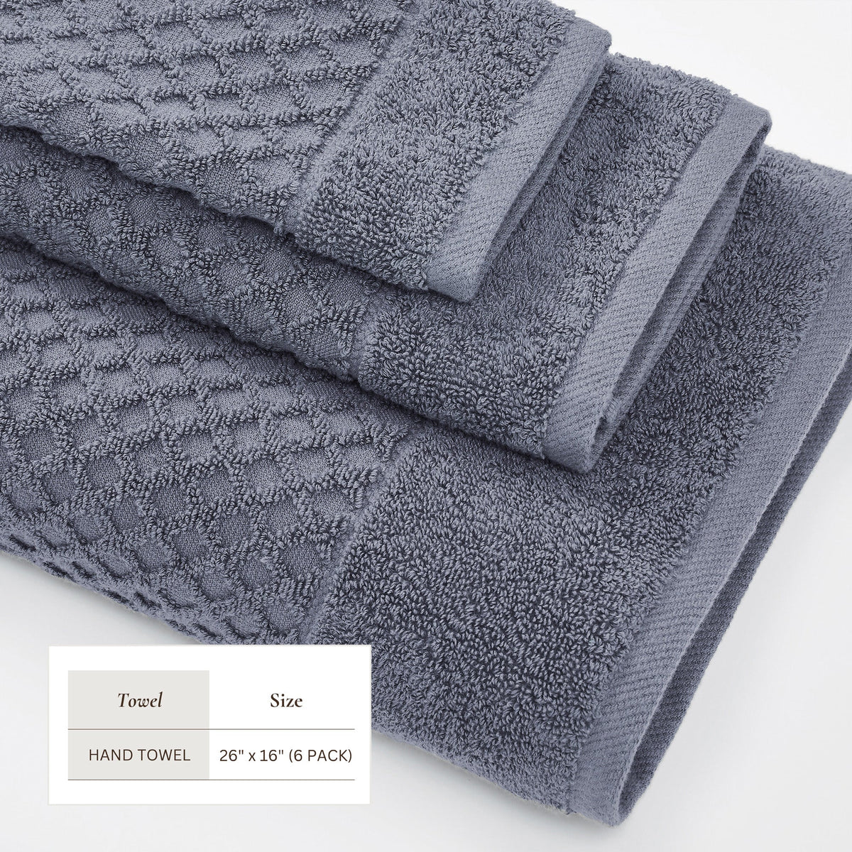 Cotton Diamond Waffle Weave Bath Towel Set