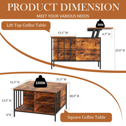 Lift Top Coffee Table with Storage