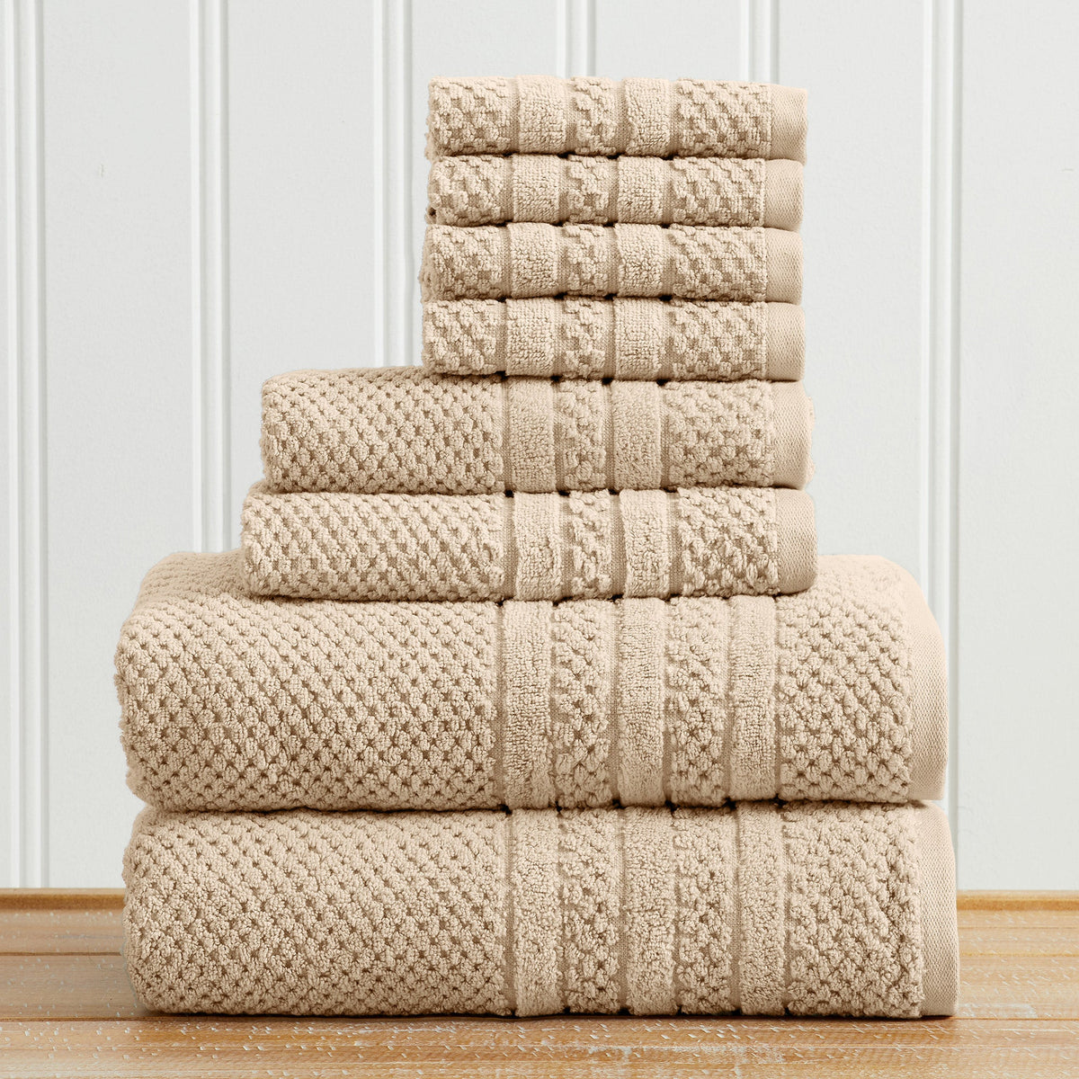 100% Cotton Checkered Jacquard Bath Towel Set