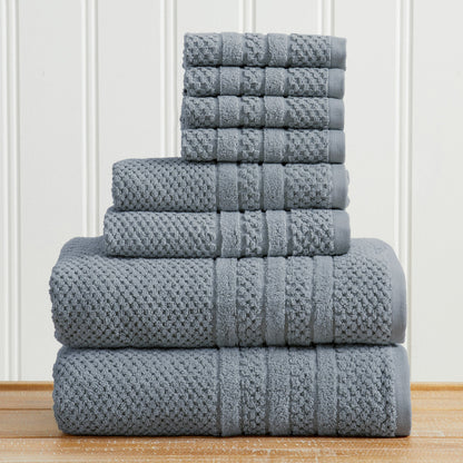 100% Cotton Checkered Jacquard Bath Towel Set