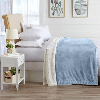 Velvet Plush Sherpa Luxury Bed Blanket
