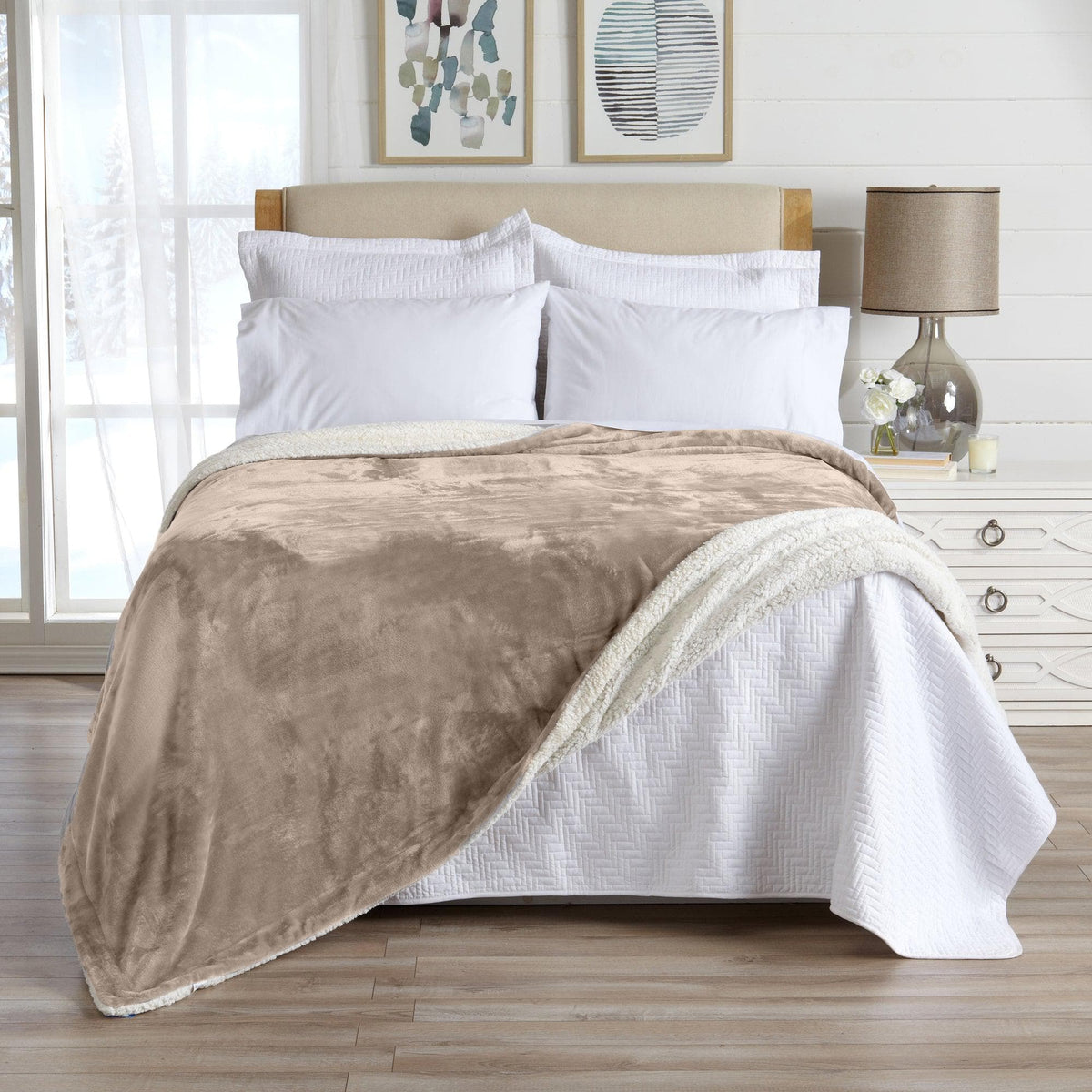 Velvet Plush Sherpa Luxury Bed Blanket