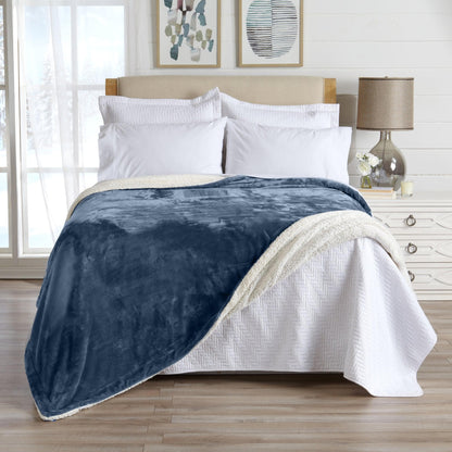 Velvet Plush Sherpa Luxury Bed Blanket