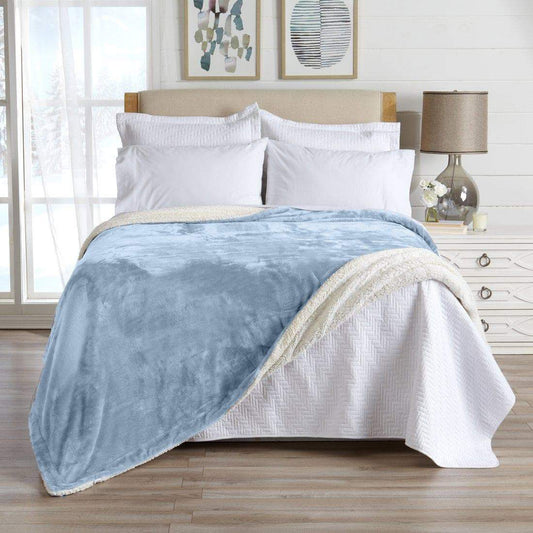 Velvet Plush Sherpa Luxury Bed Blanket