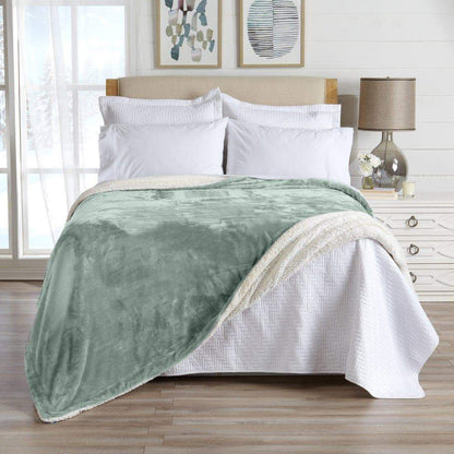 Velvet Plush Sherpa Luxury Bed Blanket
