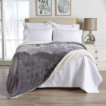 Velvet Plush Sherpa Luxury Bed Blanket
