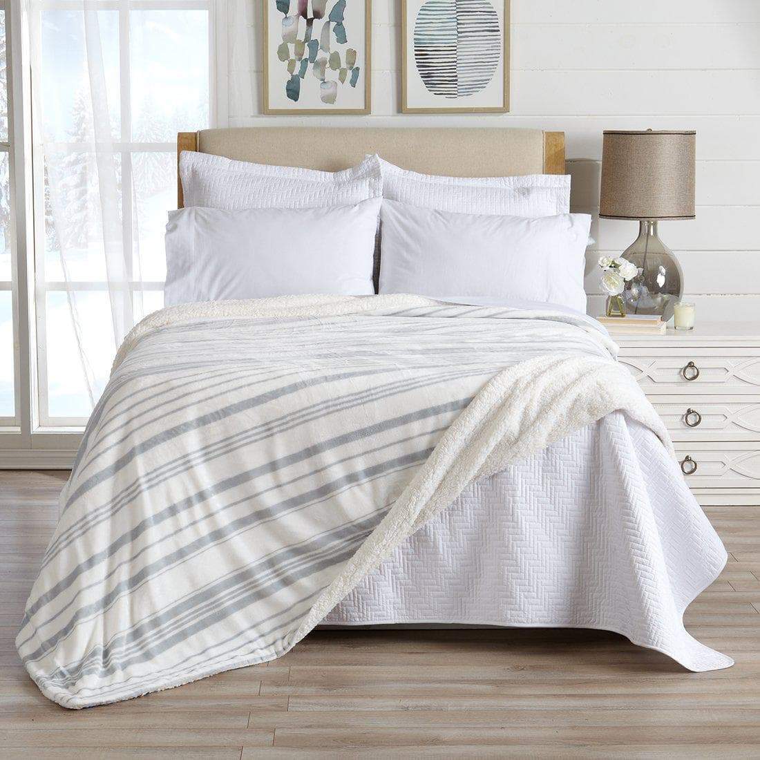 Velvet Plush Sherpa Luxury Bed Blanket