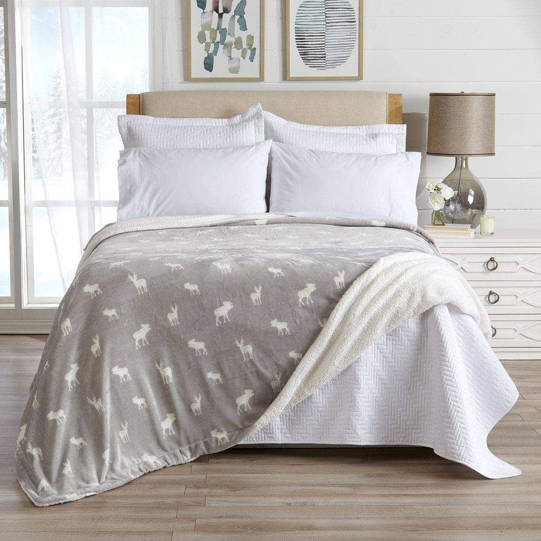 Velvet Plush Sherpa Luxury Bed Blanket