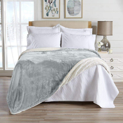 Velvet Plush Sherpa Luxury Bed Blanket