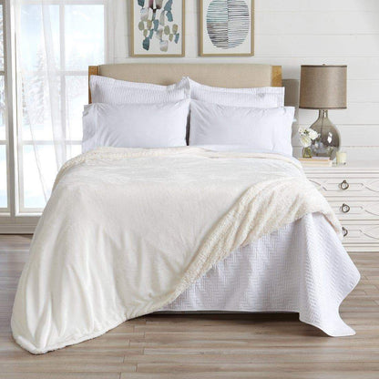 Velvet Plush Sherpa Luxury Bed Blanket