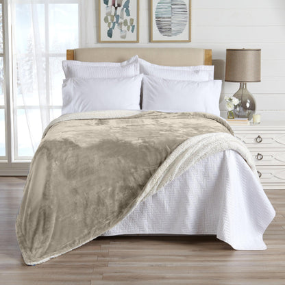 Velvet Plush Sherpa Luxury Bed Blanket