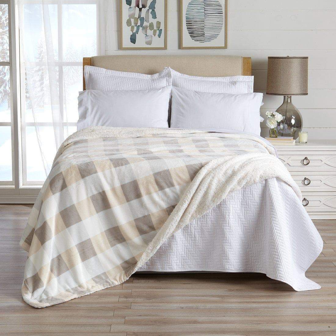 Velvet Plush Sherpa Luxury Bed Blanket