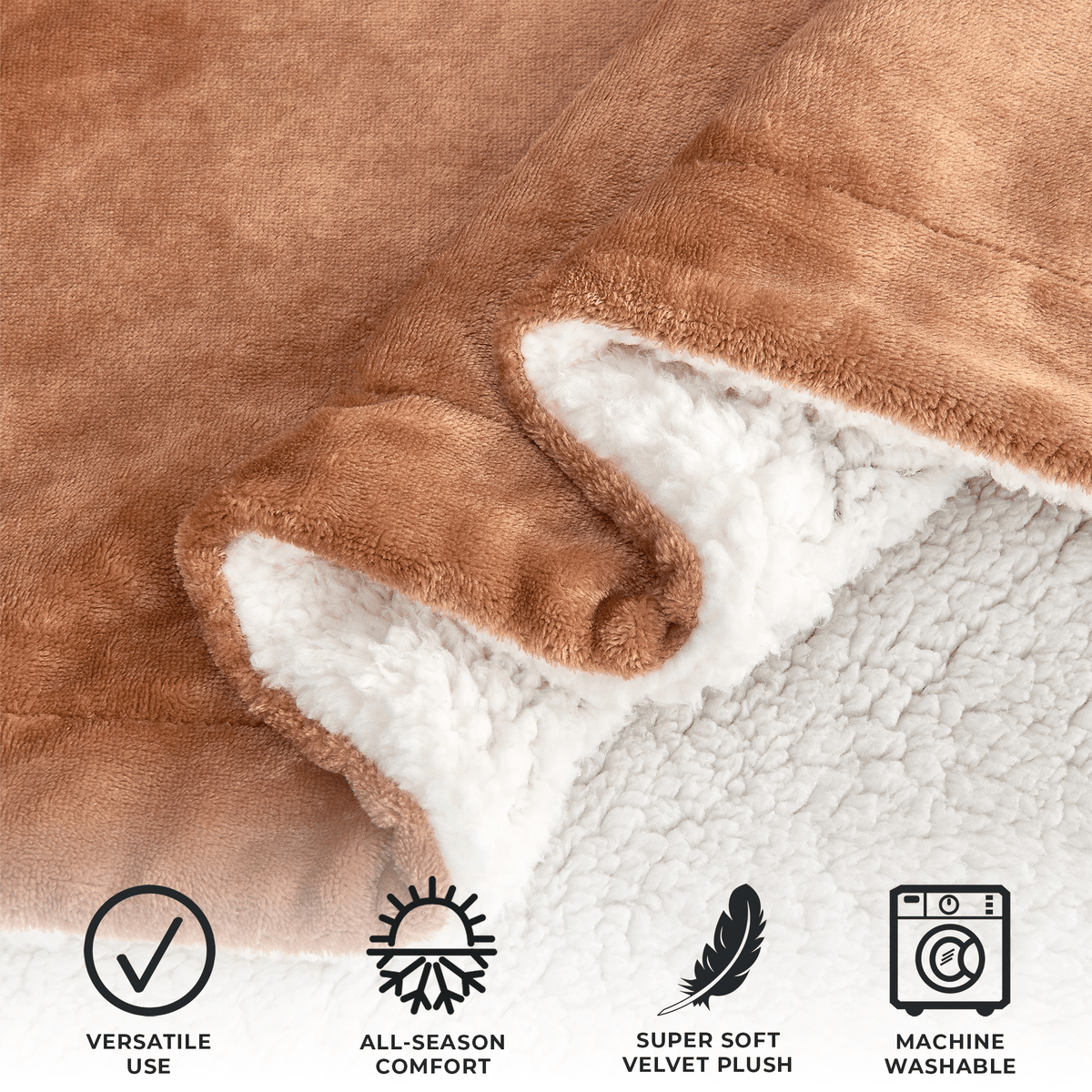 Velvet Plush Sherpa Luxury Bed Blanket