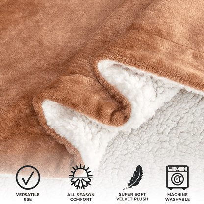 Velvet Plush Sherpa Luxury Bed Blanket