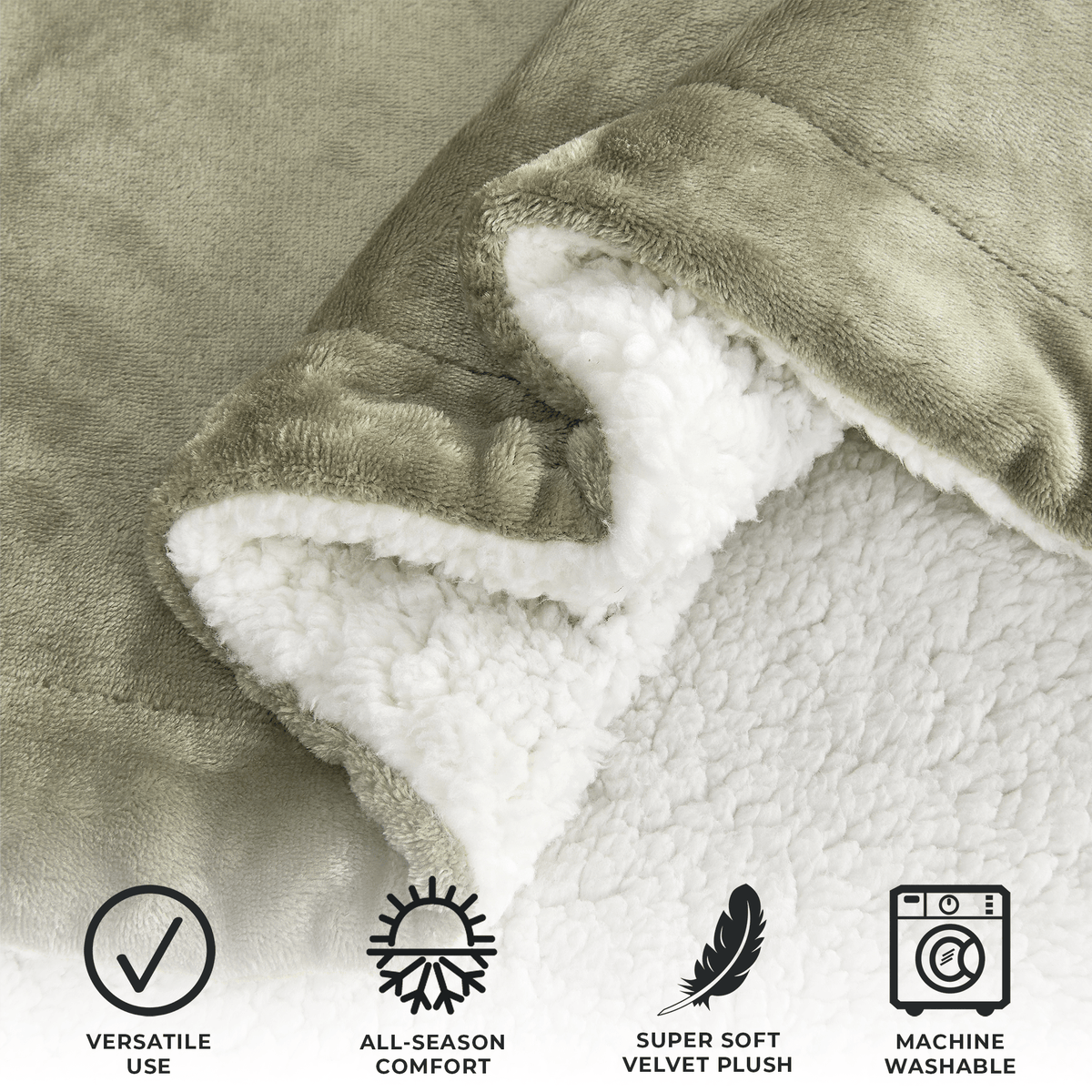 Velvet Plush Sherpa Luxury Bed Blanket