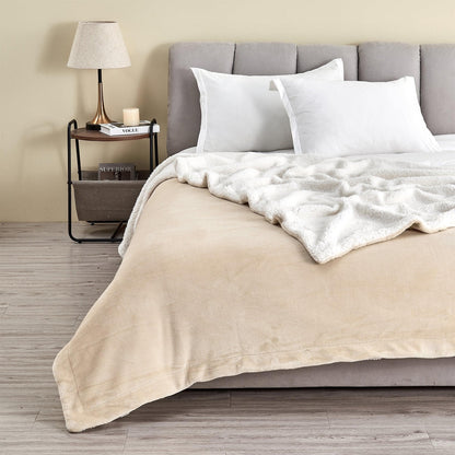 Velvet Plush Sherpa Luxury Bed Blanket