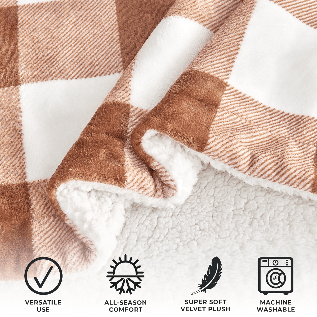 Velvet Plush Sherpa Luxury Bed Blanket