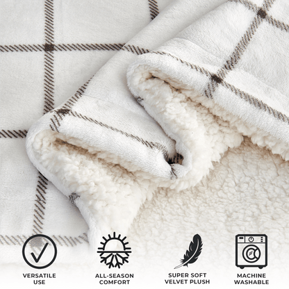 Velvet Plush Sherpa Luxury Bed Blanket