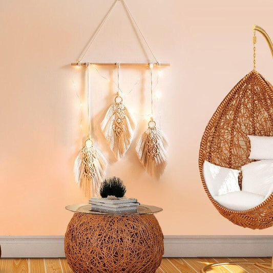 Leaf Dream Catcher Wall Hanging with LED Lights