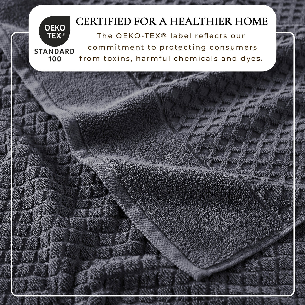 Cotton Diamond Waffle Weave Bath Towel Set