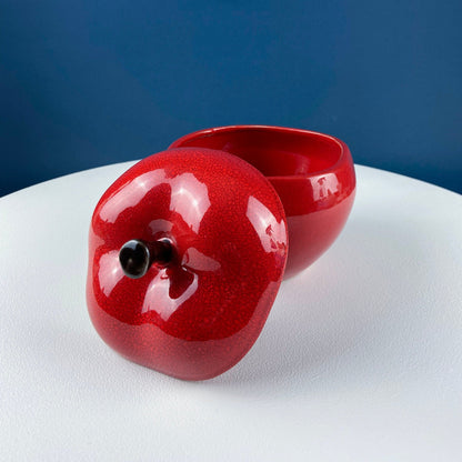 Classic Red Apple Decorative Storage Canister