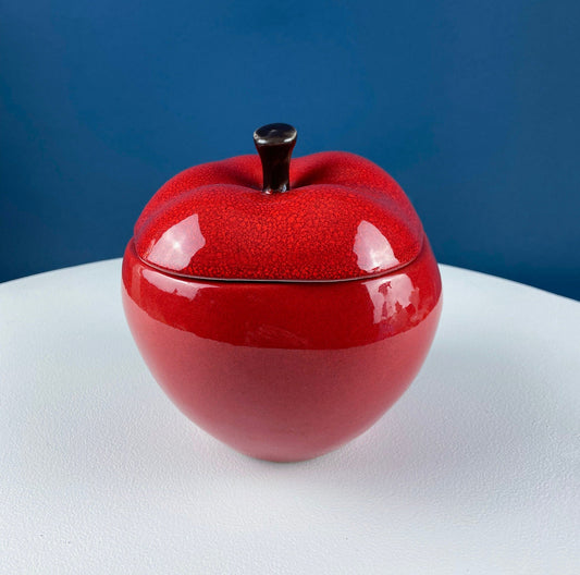 Classic Red Apple Decorative Storage Canister