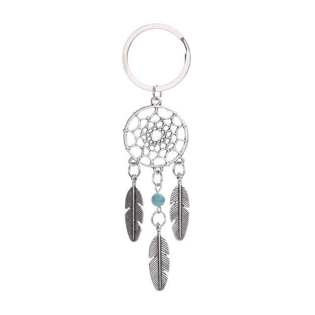 Handmade Dream Catcher with Feathers & Floral Accents