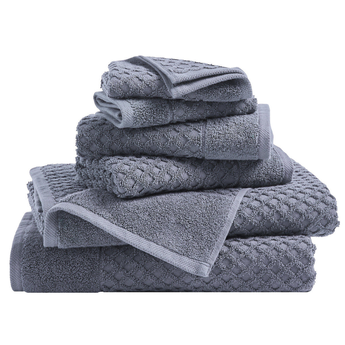 Cotton Diamond Waffle Weave Bath Towel Set