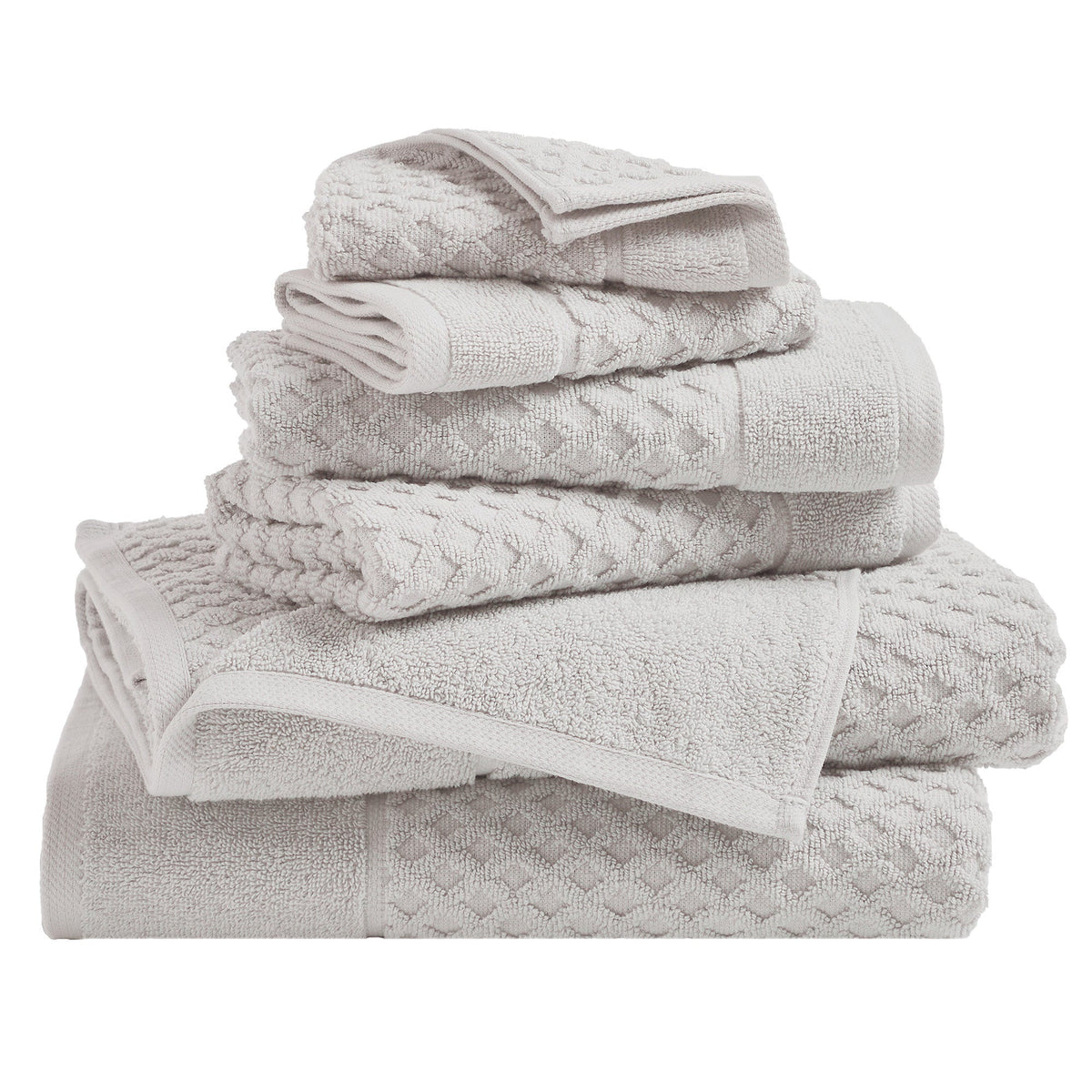 Cotton Diamond Waffle Weave Bath Towel Set