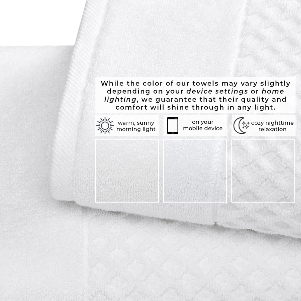 Cotton Diamond Waffle Weave Bath Towel Set
