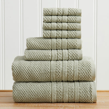 100% Cotton Checkered Jacquard Bath Towel Set