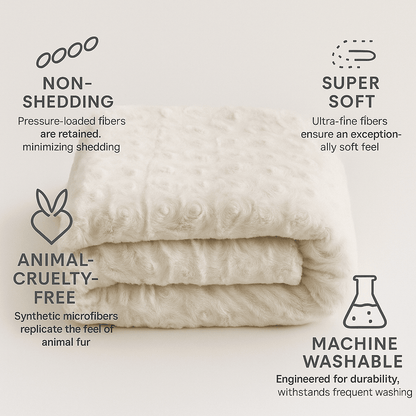White Roses Faux Fur Sherpa Throw Blanket