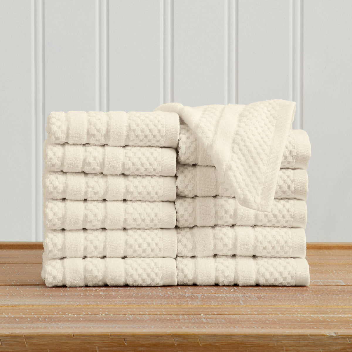 100% Cotton Checkered Jacquard Bath Towel Set
