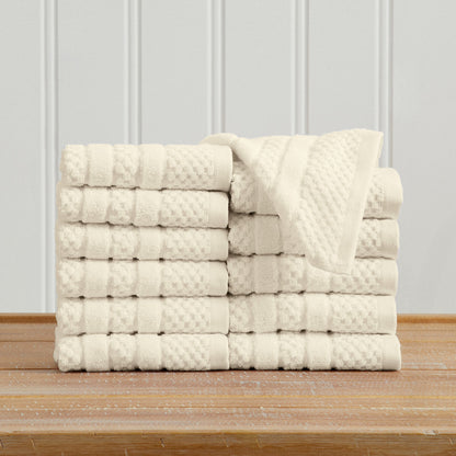 100% Cotton Checkered Jacquard Bath Towel Set