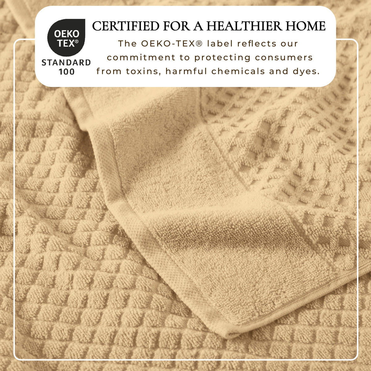 Cotton Diamond Waffle Weave Bath Towel Set