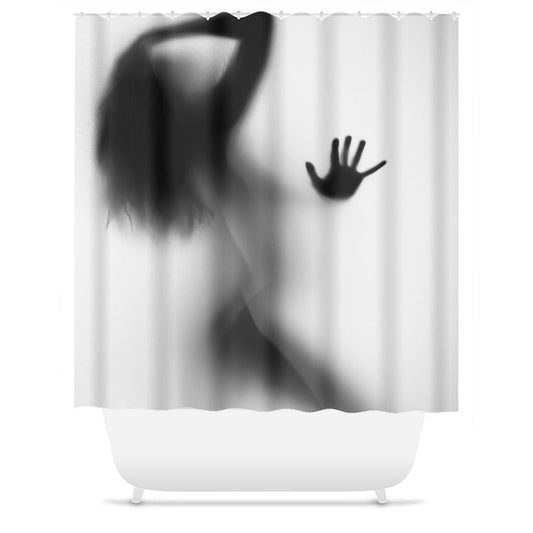 Lady In My Shower Silhouette Shower Curtain