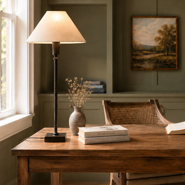 36" Ivory Adjustable Table Lamp