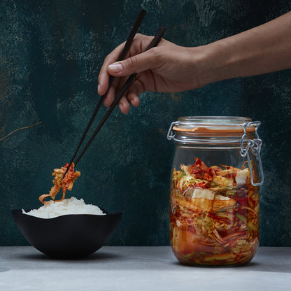 French Glass Canning Jars with Stainless Wire-Bail Clamp Lid