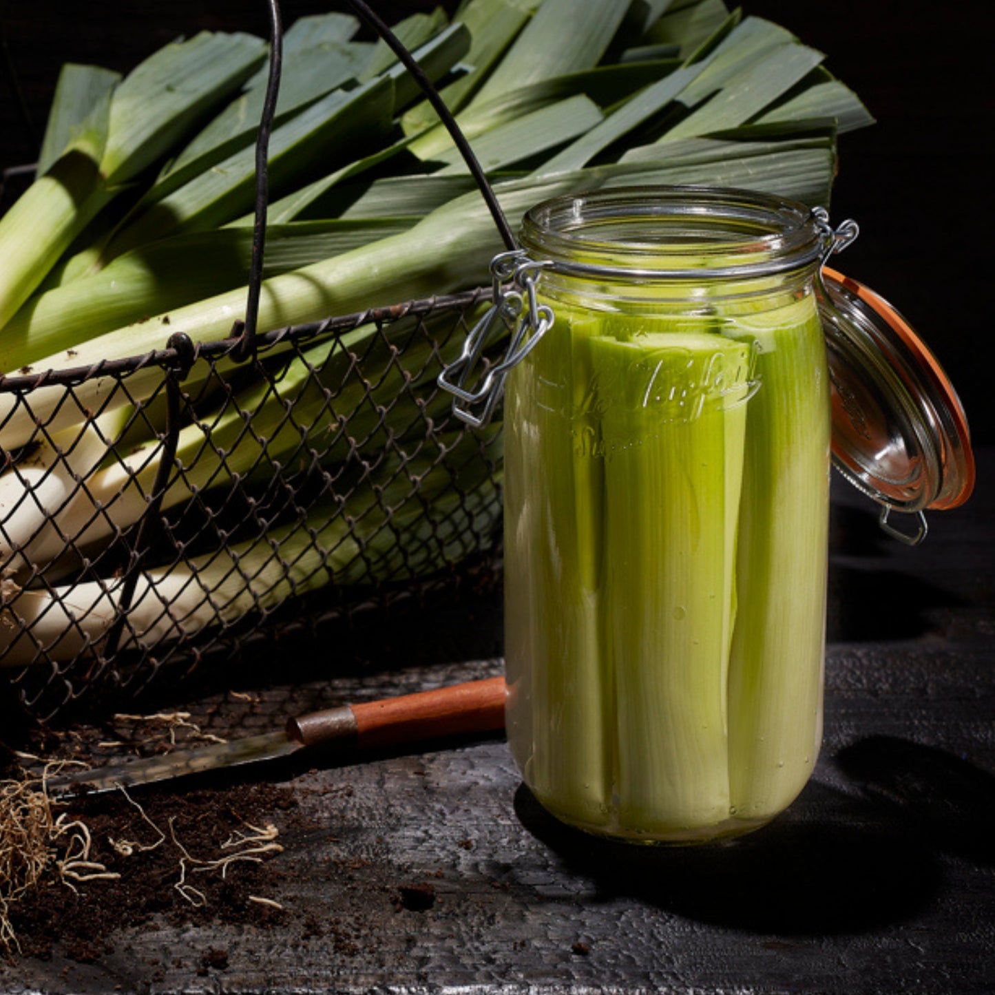French Glass Canning Jars with Stainless Wire-Bail Clamp Lid