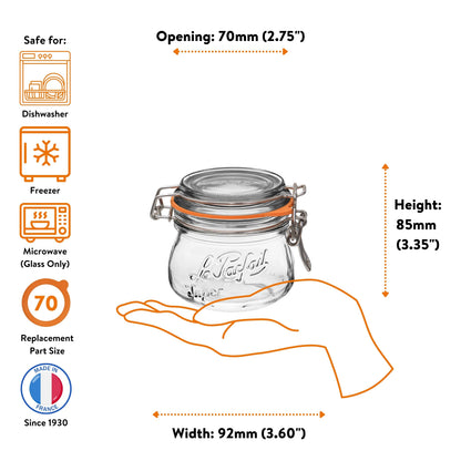 French Glass Canning Jars with Stainless Wire-Bail Clamp Lid