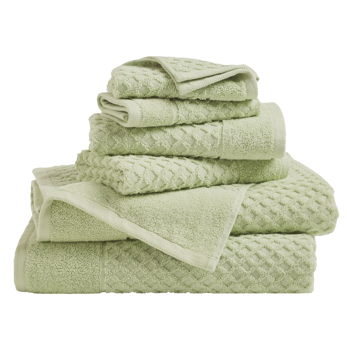 Cotton Diamond Waffle Weave Bath Towel Set