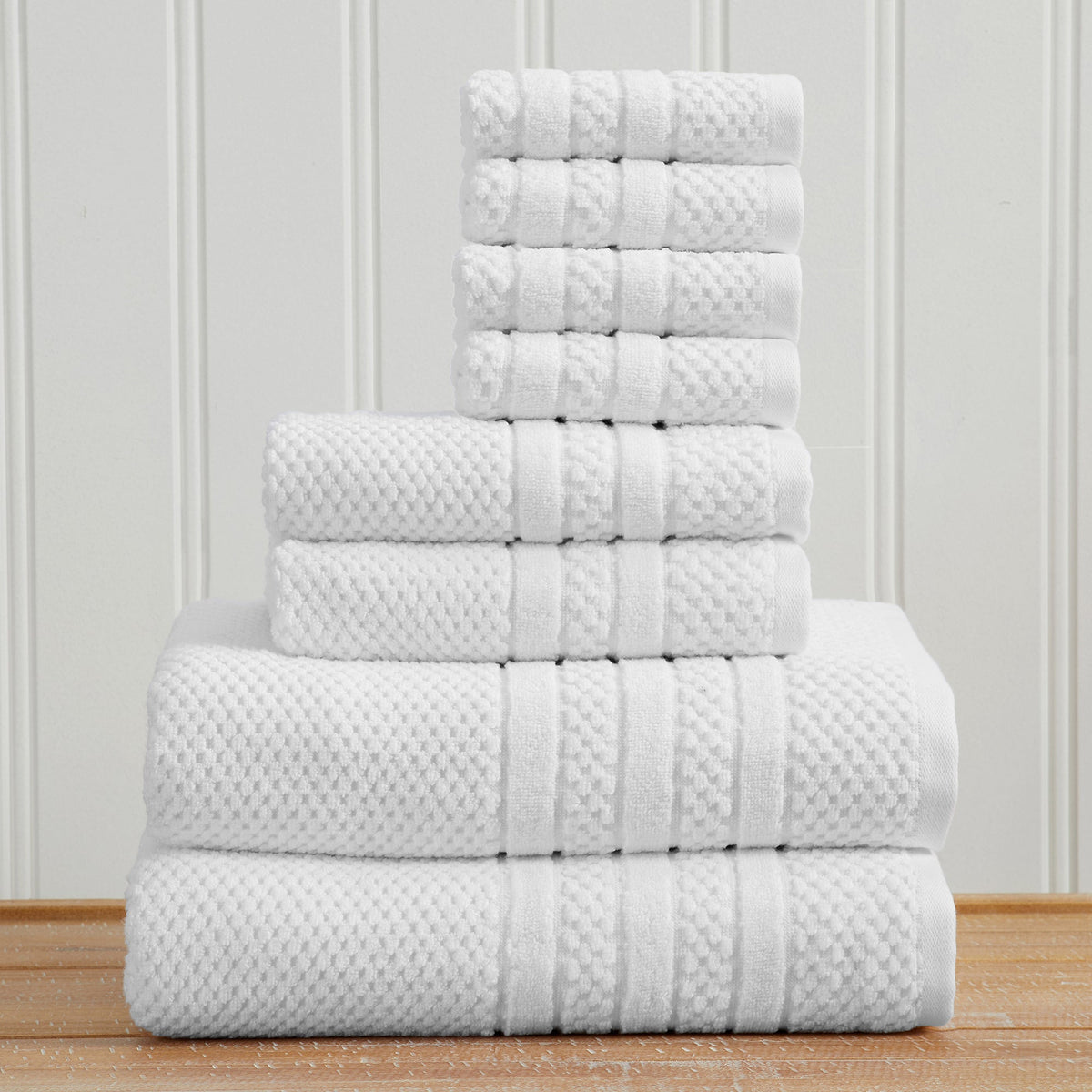 100% Cotton Checkered Jacquard Bath Towel Set