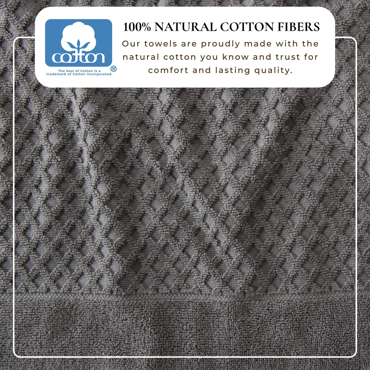 Cotton Diamond Waffle Weave Bath Towel Set