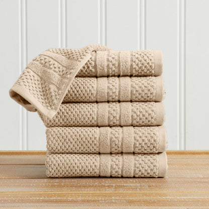 100% Cotton Checkered Jacquard Bath Towel Set