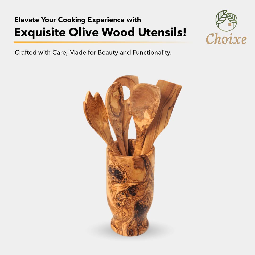 6-Piece Olive Wood Kitchen Utensil Set