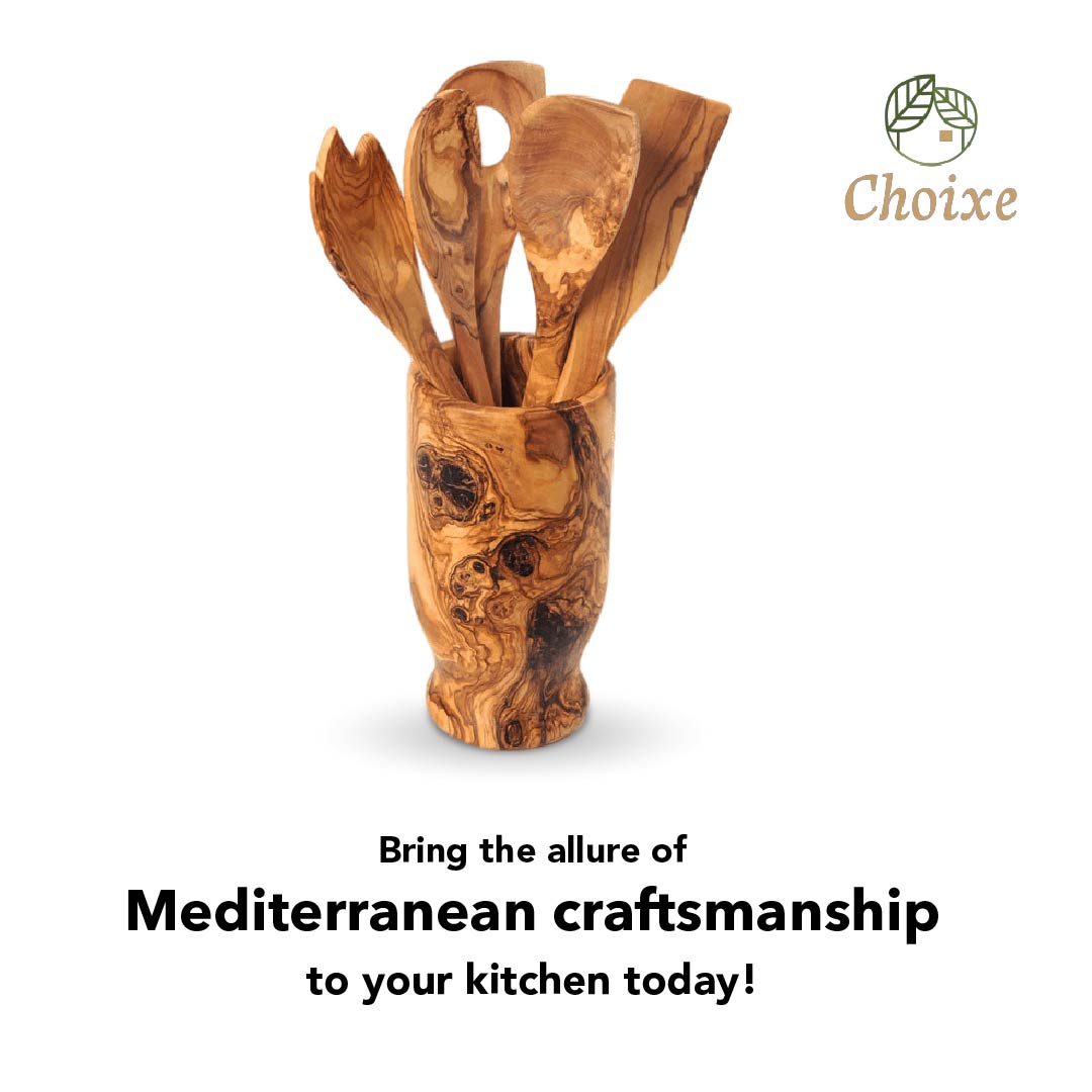 6-Piece Olive Wood Kitchen Utensil Set