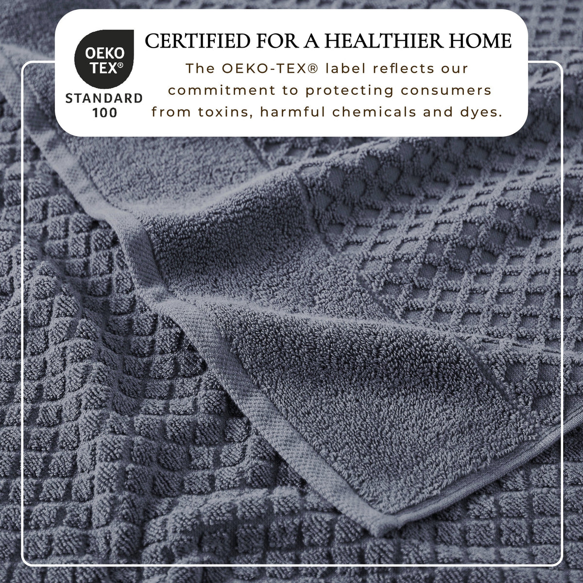 Cotton Diamond Waffle Weave Bath Towel Set
