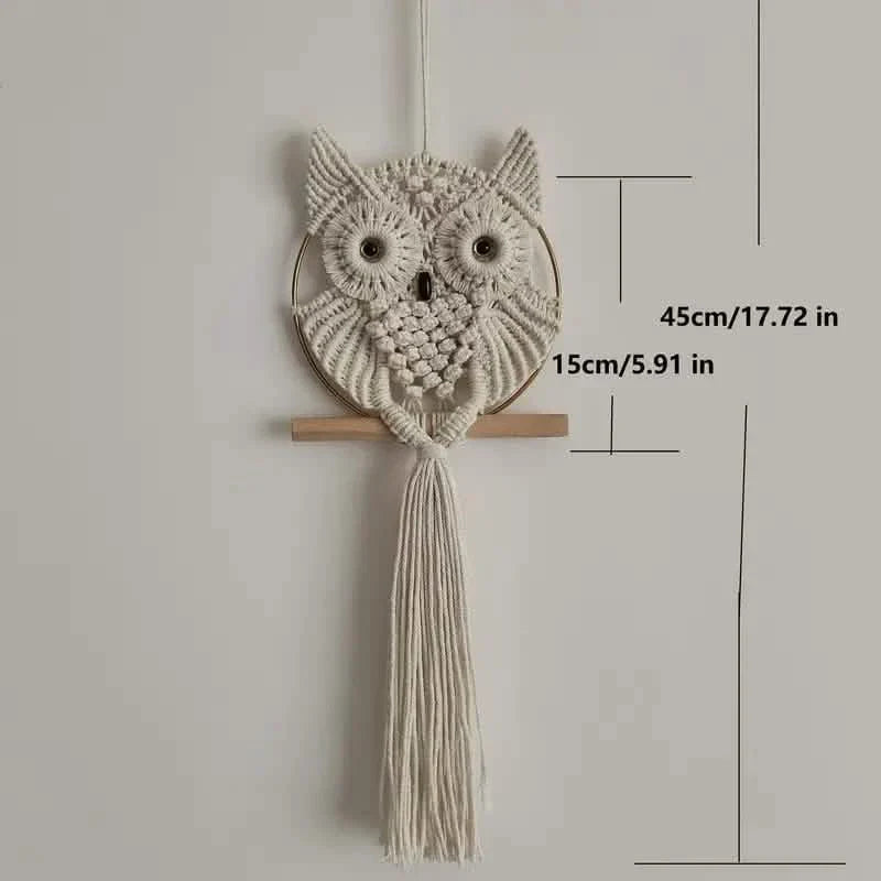 Owl Macrame Wall Hanging Tapestry
