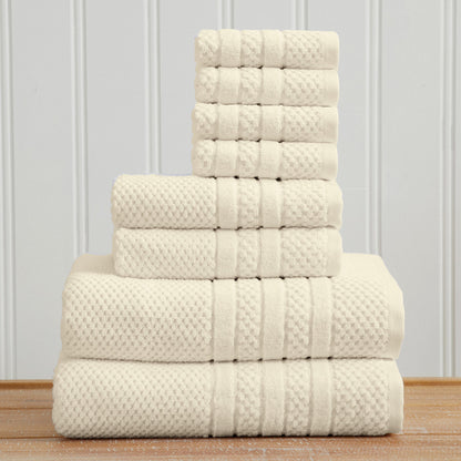 100% Cotton Checkered Jacquard Bath Towel Set